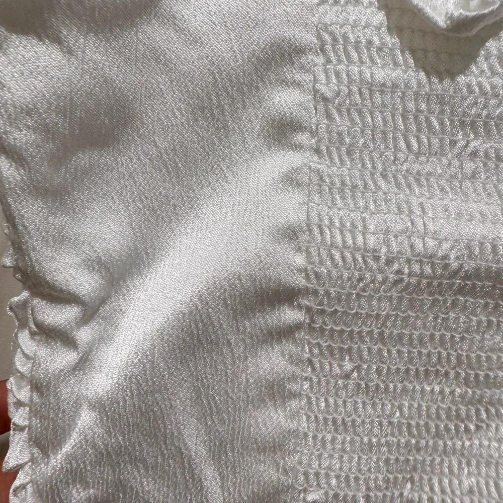 Zara White Ruffled Strap Top - Picture 3 of 4